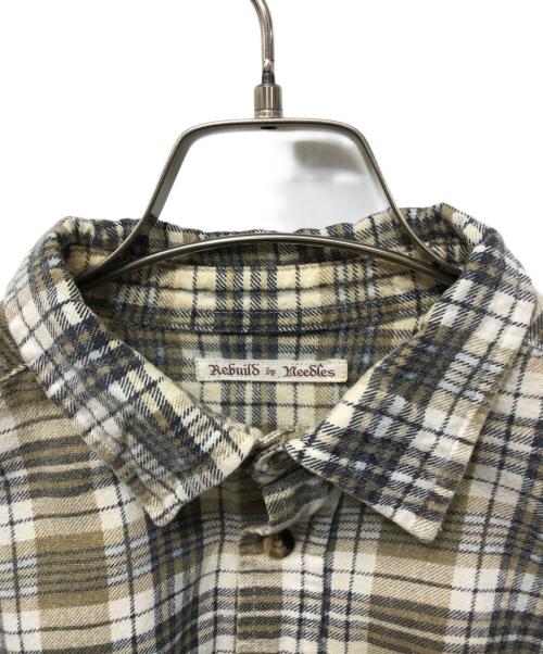 Rebuild by Needles（リビルドバイニードルス）Rebuild by Needles (リビルドバイニードルス) 7 Cuts Zipped Wide Shirt ベージュ×レッド サイズ:不明の古着・服飾アイテム