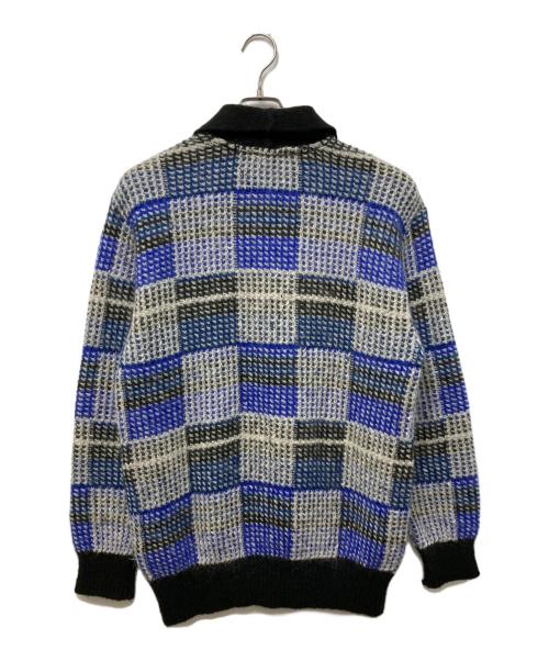 ISSEY MIYAKE MEN（イッセイミヤケメン）ISSEY MIYAKE MEN (イッセイミヤケメン) OLD 襟付ニット グレー×ブルー サイズ:Freeの古着・服飾アイテム