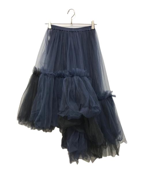 VIVIANO（ヴィヴィアーノ）VIVIANO (ヴィヴィアーノ) アシンメトリーチュールスカート ネイビー サイズ:Freeの古着・服飾アイテム