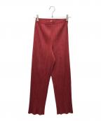 PLEATS PLEASEプリーツプリーズ）の古着「プリーツパンツ」｜レッド