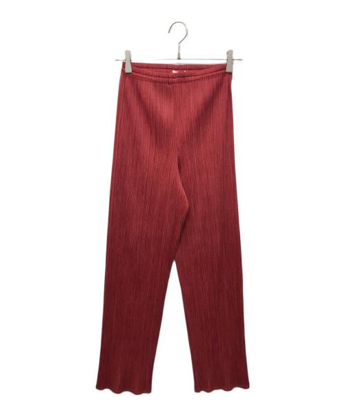 PLEATS PLEASE（プリーツプリーズ）PLEATS PLEASE (プリーツプリーズ) プリーツパンツ レッド サイズ:2の古着・服飾アイテム