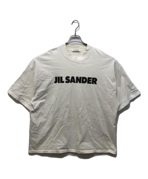 JIL SANDER（ジルサンダー）JIL SANDER (ジルサンダー) ロゴプリントボトルネックオーバーサイズTシャツ ホワイト サイズ:XLの古着・服飾アイテム