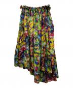 YOHJI YAMAMOTOヨウジヤマモト）の古着「総柄シルクスカート」｜マルチカラー