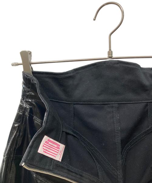 FETICO（フェティコ）FETICO (フェティコ) Flared Faux Leather Midi Skirt ブラック サイズ:2の古着・服飾アイテム