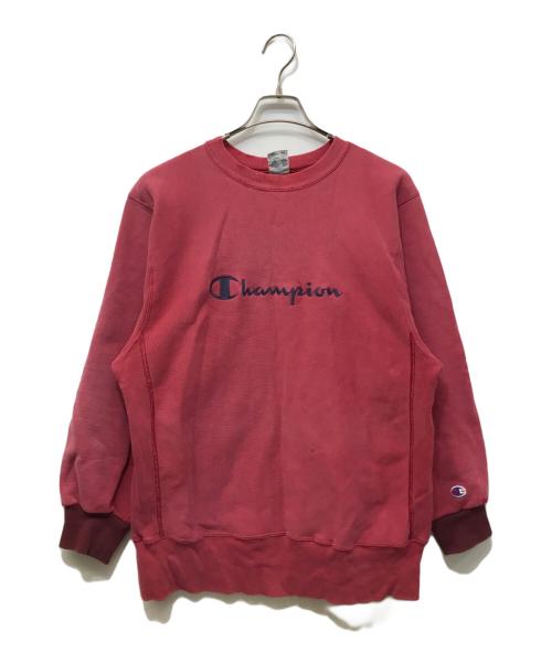 Champion（チャンピオン）Champion (チャンピオン) スクリプトロゴリバースウィーブスウェット レッド サイズ:Lの古着・服飾アイテム