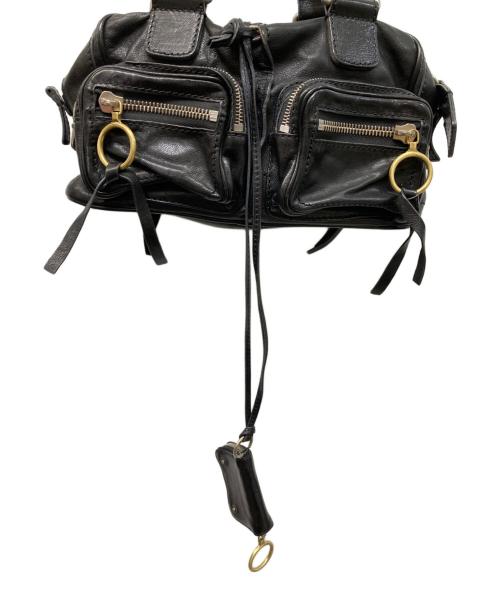 Chloe（クロエ）Chloe (クロエ) マルチポケットレザーハンドバッグ ブラックの古着・服飾アイテム