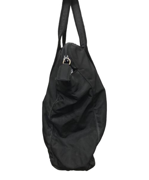 PRADA（プラダ）PRADA (プラダ) ロゴ刺繍ナイロンハンドバッグ ブラックの古着・服飾アイテム