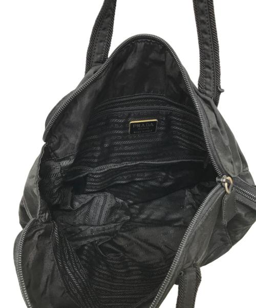 PRADA（プラダ）PRADA (プラダ) ロゴ刺繍ナイロンハンドバッグ ブラックの古着・服飾アイテム