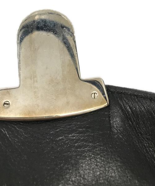 PRADA（プラダ）PRADA (プラダ) レザーフラップナイロンハンドバッグ ブラックの古着・服飾アイテム