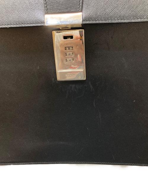 PRADA（プラダ）PRADA (プラダ) レザーブリーフバッグ ブラックの古着・服飾アイテム