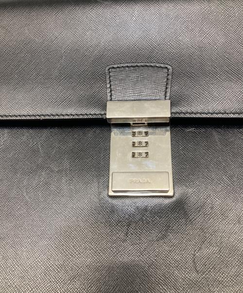 PRADA（プラダ）PRADA (プラダ) レザーブリーフバッグ ブラックの古着・服飾アイテム