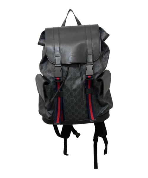 GUCCI（グッチ）GUCCI (グッチ) GGスプリーム PVC バックパック ネイビー×ブラックの古着・服飾アイテム