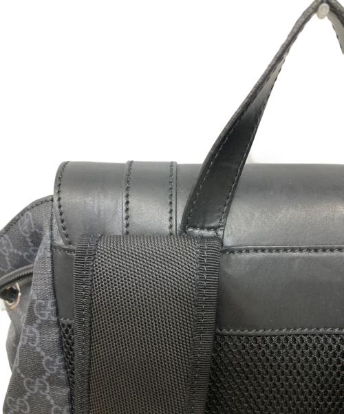 GUCCI（グッチ）GUCCI (グッチ) GGスプリーム PVC バックパック ネイビー×ブラックの古着・服飾アイテム