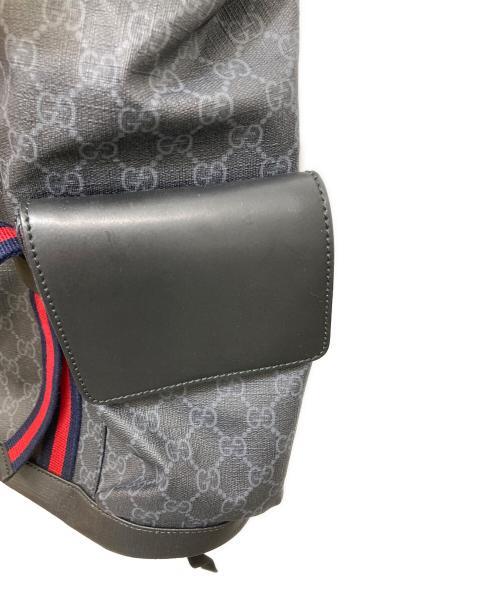 GUCCI（グッチ）GUCCI (グッチ) GGスプリーム PVC バックパック ネイビー×ブラックの古着・服飾アイテム