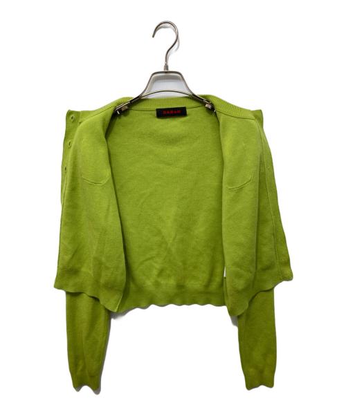 CABAN（キャバン）CABaN (キャバン) コットンカシミヤ クルーネックカーディガン グリーン サイズ: XSの古着・服飾アイテム