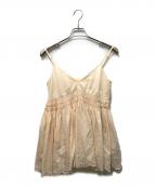 crinkle crinkle crinkleクリンクル クリンクル クリンクル）の古着「silk cotton hand pleats camisole」｜ピンク