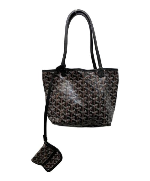 GOYARD（ゴヤール）GOYARD (ゴヤール) サンルイ ジュニア トートバッグ ブラック×ブラウンの古着・服飾アイテム