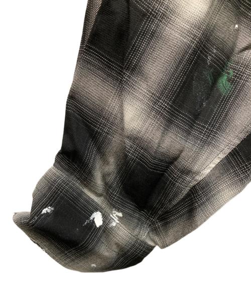 SUS-SOUS（シュス）SUS-SOUS (シュス) distressed ombre check shirt グレー×ブラック サイズ:5の古着・服飾アイテム