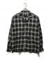 SUS-SOUS（シュス）の古着「distressed ombre check shirt」｜グレー×ブラック