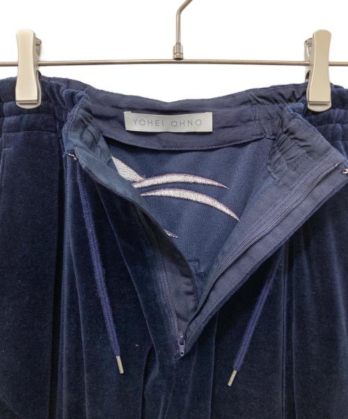 YOHEI OHNO（ヨウヘイオオノ）YOHEI OHNO (ヨウヘイオオノ) Our Basic Velor Trousers ネイビー サイズ:38の古着・服飾アイテム