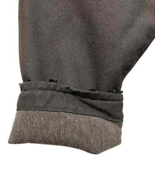 BLACK COMME des GARCONS（ブラックコムデギャルソン）BLACK COMME des GARCONS (ブラックコムデギャルソン) ポリ縮絨パイピングノーカラージャケット ブラック サイズ:Sの古着・服飾アイテム