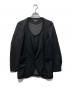 BLACK COMME des GARCONS（ブラックコムデギャルソン）の古着「ポリ縮絨パイピングノーカラージャケット」｜ブラック