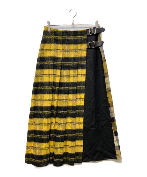 O'NEIL OF DUBLIN（オニールオブダブリン）O'NEIL OF DUBLIN (オニールオブダブリン) チェックキルトロングスカート イエロー×ブラック サイズ:38の古着・服飾アイテム