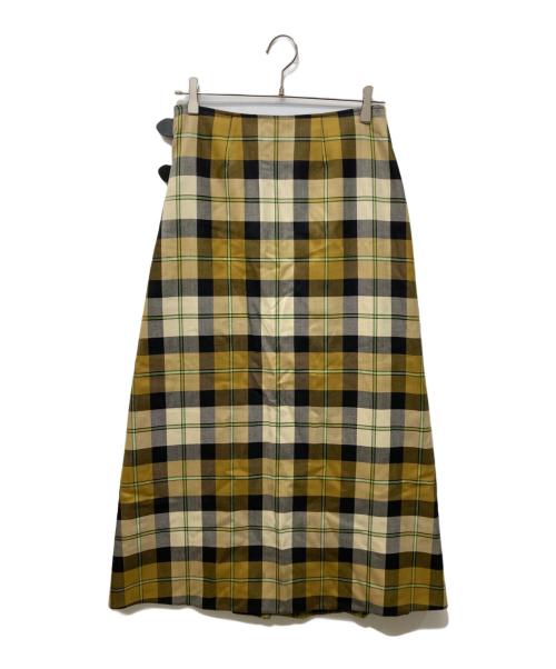 O'NEIL OF DUBLIN（オニールオブダブリン）O'NEIL OF DUBLIN (オニールオブダブリン) チェックキルトロングスカート イエロー×ブラック サイズ:38の古着・服飾アイテム