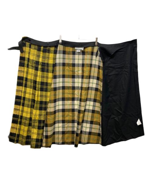 O'NEIL OF DUBLIN（オニールオブダブリン）O'NEIL OF DUBLIN (オニールオブダブリン) チェックキルトロングスカート イエロー×ブラック サイズ:38の古着・服飾アイテム