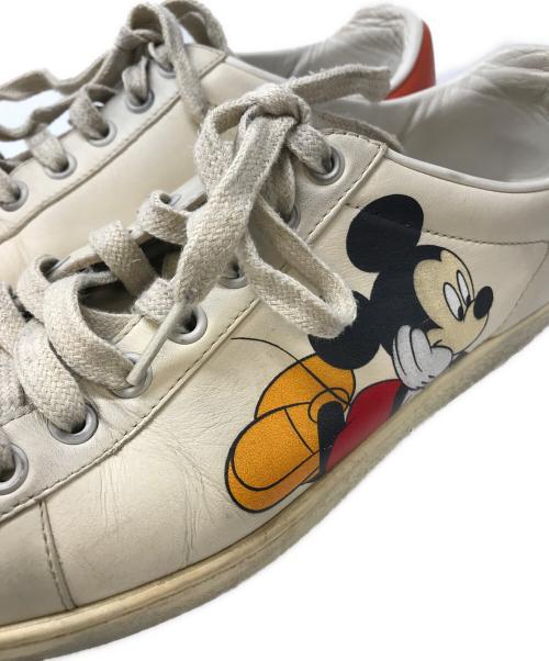 GUCCI（グッチ）GUCCI (グッチ) DISNEY (ディズニー) エース レザー スニーカー ベージュ サイズ:36の古着・服飾アイテム