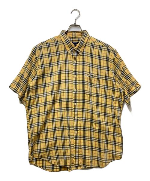 BURBERRY LONDON（バーバリーロンドン）BURBERRY LONDON (バーバリーロンドン) 半袖チェックシャツ イエロー サイズ:XLの古着・服飾アイテム