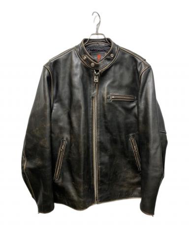 R.B.C レザージャケット シングルライダース　本革　ブラウン　L レザージャケット メンズ 本革 ブラウン 茶色 シングルライダース