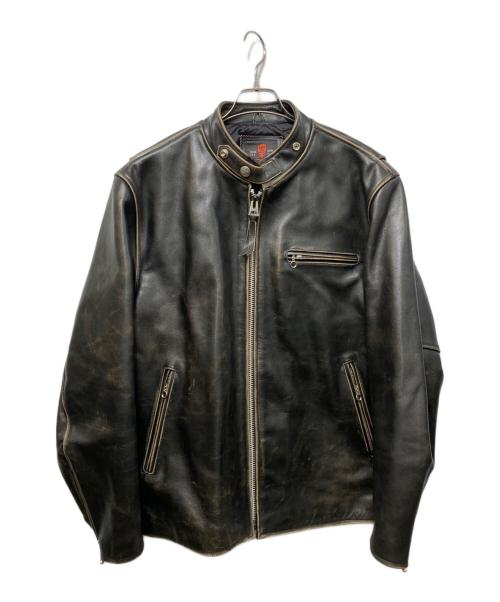 RBC（アールビーシー）RBC (アールビーシー) レザーシングルライダースジャケット ブラウン サイズ:SIZE XXXLの古着・服飾アイテム