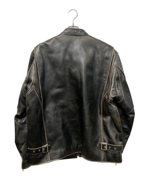 RBC（アールビーシー）RBC (アールビーシー) レザーシングルライダースジャケット ブラウン サイズ:SIZE XXXLの古着・服飾アイテム