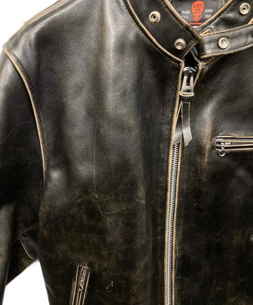 RBC（アールビーシー）RBC (アールビーシー) レザーシングルライダースジャケット ブラウン サイズ:SIZE XXXLの古着・服飾アイテム