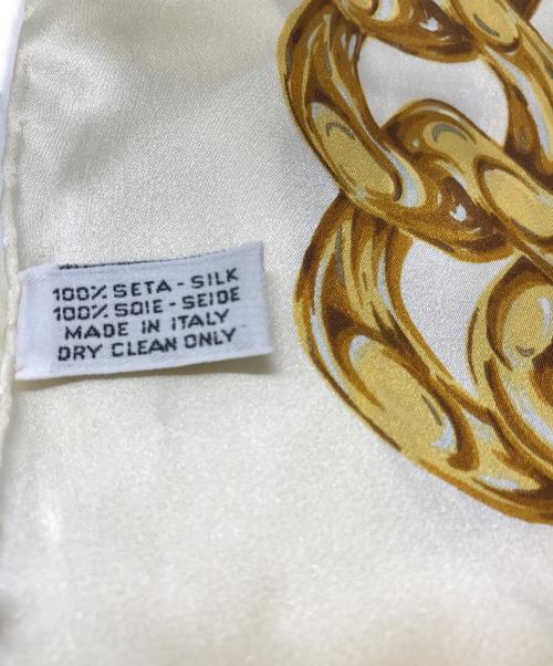 CHANEL（シャネル）CHANEL (シャネル) ココマーク チェーン柄スカーフ ベージュの古着・服飾アイテム