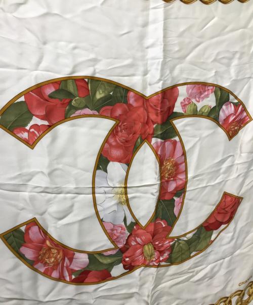 CHANEL（シャネル）CHANEL (シャネル) ココマーク チェーン柄スカーフ ベージュの古着・服飾アイテム