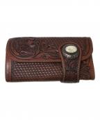 ALZUNIアルズニ）の古着「カービングレザーウォレット」｜ブラウン