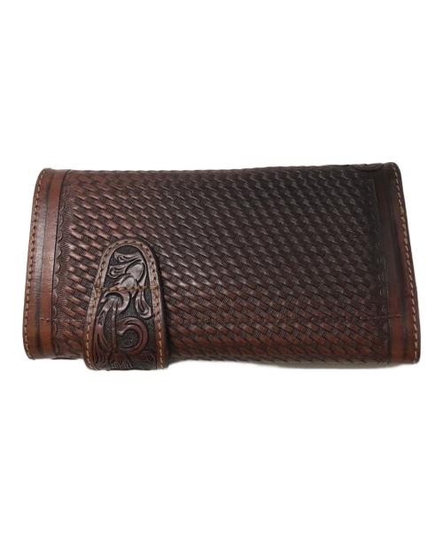 ALZUNI（アルズニ）ALZUNI (アルズニ) カービングレザーウォレット ブラウンの古着・服飾アイテム