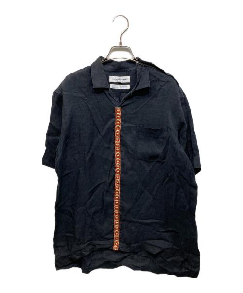 COMME des GARCONS SHIRT（コムデギャルソンシャツ）COMME des GARCONS SHIRT (コムデギャルソンシャツ) デザインリネンシャツ ブラック サイズ:Sの古着・服飾アイテム