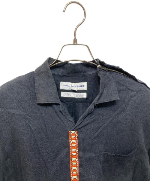 COMME des GARCONS SHIRT（コムデギャルソンシャツ）COMME des GARCONS SHIRT (コムデギャルソンシャツ) デザインリネンシャツ ブラック サイズ:Sの古着・服飾アイテム