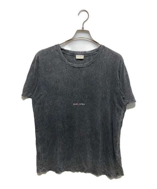 Saint Laurent Paris（サンローランパリ）Saint Laurent Paris (サンローランパリ) ダメージ加工Tシャツ グレー サイズ:Sの古着・服飾アイテム