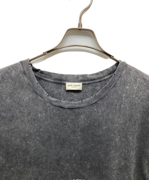 Saint Laurent Paris（サンローランパリ）Saint Laurent Paris (サンローランパリ) ダメージ加工Tシャツ グレー サイズ:Sの古着・服飾アイテム