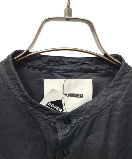 JIL SANDER（ジルサンダー）JIL SANDER (ジルサンダー) 絞り染めバンドカラーシャツ ブラック サイズ:39の古着・服飾アイテム