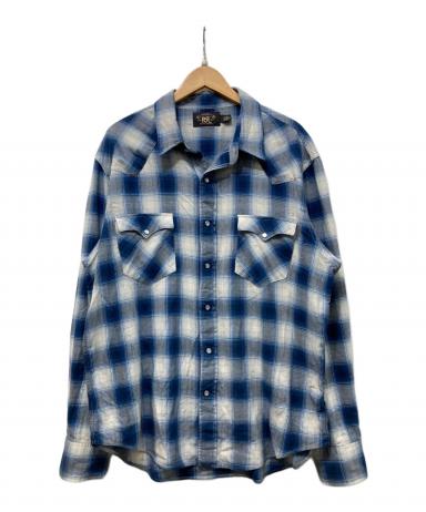 RRL ダブルアールエル オンブレチェック　ウエスタンシャツ　Mサイズ 中古・古着通販】RRL (ダブルアールエル) オンブレチェックウエスタン