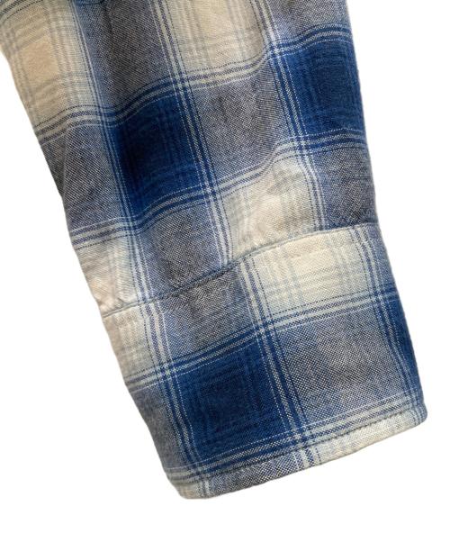 RRL（ダブルアールエル）RRL (ダブルアールエル) オンブレチェックウエスタンシャツ ブルー サイズ:XLの古着・服飾アイテム