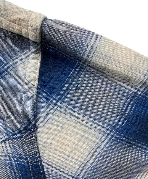 RRL（ダブルアールエル）RRL (ダブルアールエル) オンブレチェックウエスタンシャツ ブルー サイズ:XLの古着・服飾アイテム