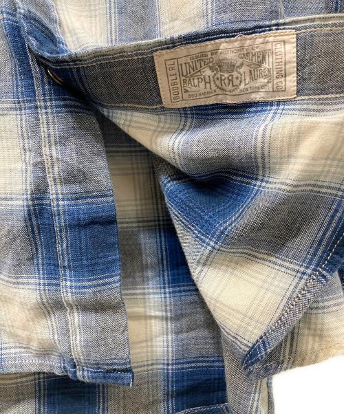 RRL（ダブルアールエル）RRL (ダブルアールエル) オンブレチェックウエスタンシャツ ブルー サイズ:XLの古着・服飾アイテム
