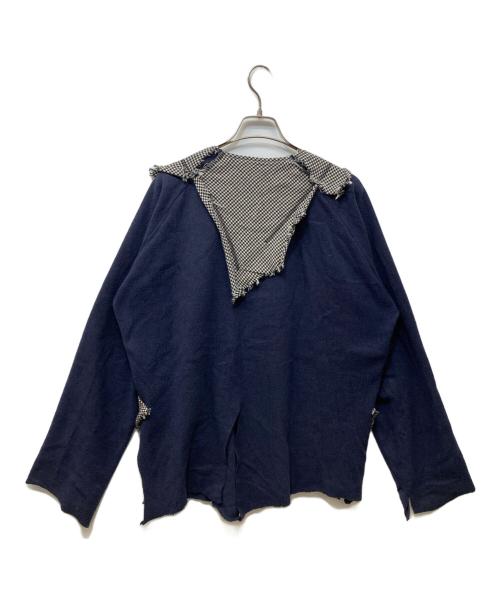 sulvam（サルバム）sulvam (サルバム) NO COLLAR JERSEY BLOUSON ネイビー サイズ:Mの古着・服飾アイテム