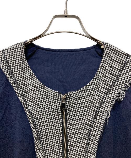 sulvam（サルバム）sulvam (サルバム) NO COLLAR JERSEY BLOUSON ネイビー サイズ:Mの古着・服飾アイテム